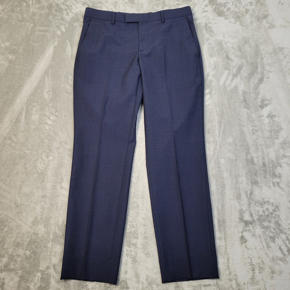 Ermenegildo Z Zegna Men's Slim‎ Dress Pants Size 32x29 Dark Navy Blue Wool Poly